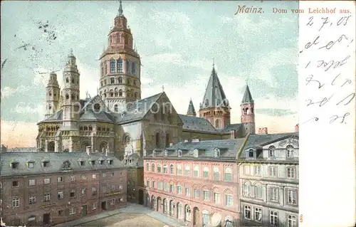 Mainz Rhein Dom vom Leichhof aus / Mainz Rhein /Mainz Stadtkreis