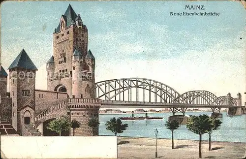 Mainz Rhein Neue Eisenbahnbruecke / Mainz Rhein /Mainz Stadtkreis