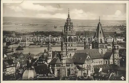 Mainz Rhein Gesamtansicht Dom / Mainz Rhein /Mainz Stadtkreis