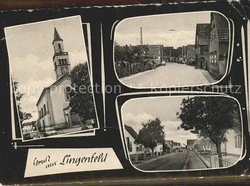 Lingenfeld Kirche Strassenpartie Kat. Lingenfeld