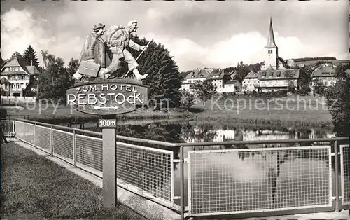 Schonach Schwarzwald Wegweiser Hotel Pension Rebstock Kat. Schonach im Schwarzwald