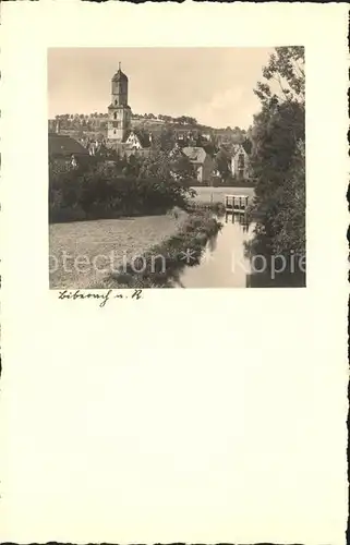 Biberach Riss Partie am Flussufer Kirche Buetten Kat. Biberach an der Riss