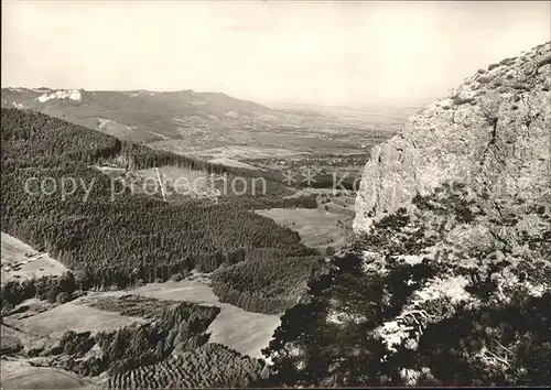 Balingen Panorama Blick vom Boellet auf Wannental und Lochenhoernle Schwaebische Alb Kat. Balingen