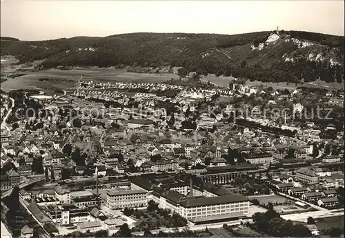 Ebingen Ansicht mit Schlossberg und Aussichtsturm Schwaebische Alb Kat. Albstadt