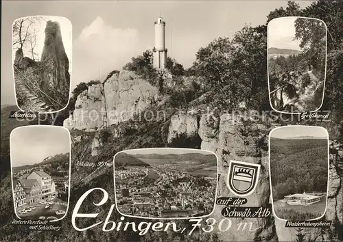 Ebingen Leizefelsen Vorstadt Schlossberg Geisskanzel Walderholungsheim Wappen Schwaebische Alb Bromsilber Kat. Albstadt