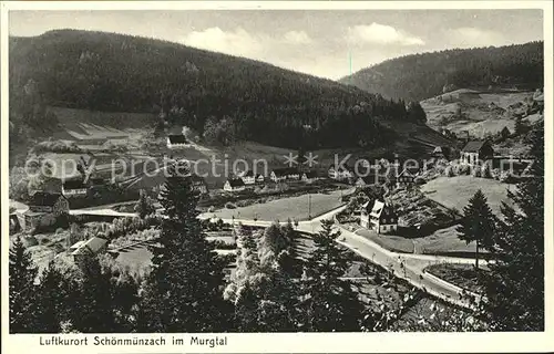 Schoenmuenzach Panorama Kneipp und Luftkurort Murgtal Schwarzwald Kat. Baiersbronn