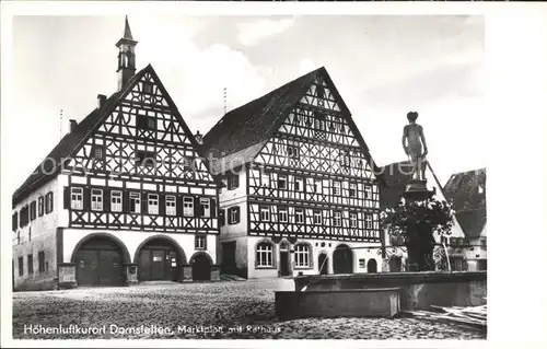 Dornstetten Wuerttemberg Marktplatz mit Rathaus Brunnen Fachwerkhaus Hoehenluftkurort Kat. Dornstetten