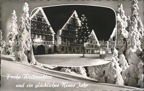 Dornstetten Wuerttemberg Marktplatz Weihnachtszeit Christbaum Luftkurort Neujahrskarte Bromsilber Kat. Dornstetten