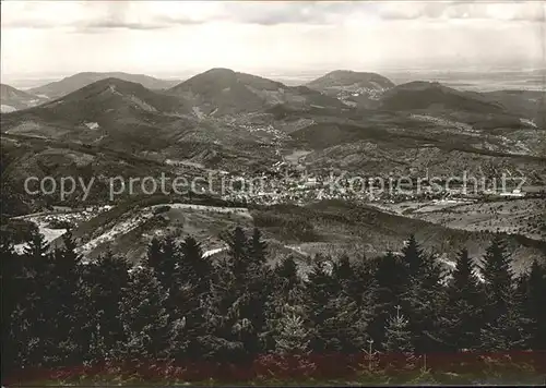 Gernsbach Blick von Teufelsmuehle Murgtal Kat. Gernsbach