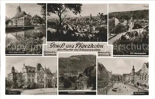 Pforzheim Dill Weissenstein Marktplatz Saalbau Kupferhammer Kat. Pforzheim