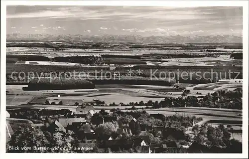 Riedlingen Donau Blick vom Bussen auf die Alpen Kat. Riedlingen