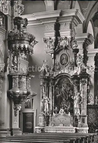 St Peter Schwarzwald Seminar  und Pfarrkirche Kanzel u. Marienaltar Kat. St. Peter