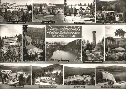 Hundseck Panoramakarte Wildsee Mummelsee Friedrichsturm Friedrich-Hilda-Heim / Sasbach /Ortenaukreis LKR