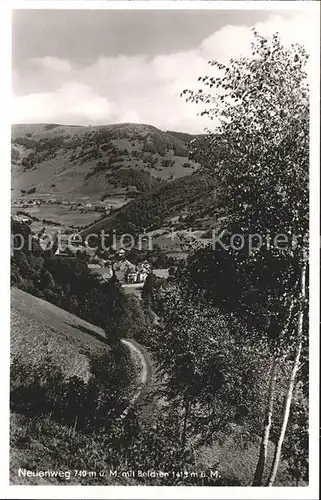 Schoenau Schwarzwald Neuenweg mit Belchen Gasthaus zur Krone Kat. Schoenau im Schwarzwald