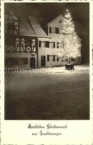 Feuchtwangen Weihnachtskarte Tannenbaum beleuchtet Kat. Feuchtwangen