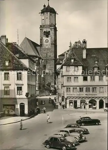 Memmingen Marktplatz mit St. Martinskirche Autos Kat. Memmingen