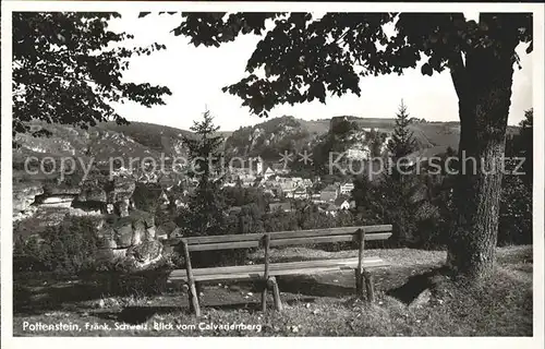 Pottenstein Oberfranken Blick Calvarienberg / Pottenstein /Bayreuth LKR