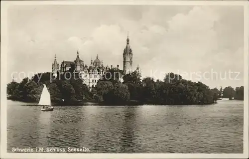 Schwerin Mecklenburg Schloss von Seeseite Kat. Schwerin