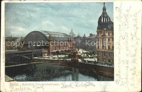 Berlin Bahnhof Friedrichstrasse Pferdekutschen Schluetersteg Kat. Berlin