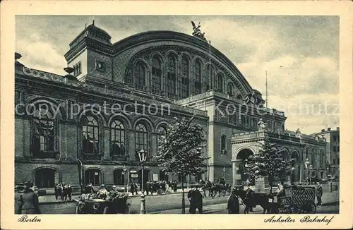 Berlin Anhalter Bahnhof Pferdekutshen Auto Kat. Berlin