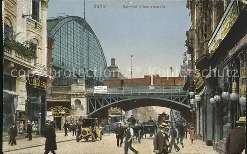 Berlin Bahnhof Friedrichstrasse Autos Pferdekutsche Kat. Berlin