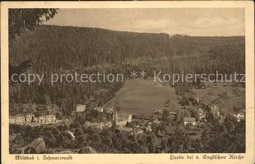 Wildbad Schwarzwald Patie an der Englischen Kirche Kat. Bad Wildbad