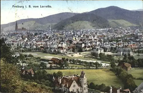 Freiburg Breisgau Blick vom Lorretto total Kat. Freiburg im Breisgau