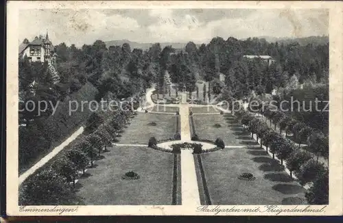 Emmendingen Stadtgarten mit Kriegerdenkmal Kat. Emmendingen