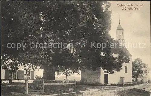 Schoeneschach Dorfpartie Kirche Kat. Bad Woerishofen