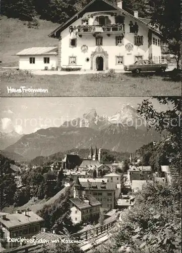 Berchtesgaden Haus Freimann Ortsansicht mit Watzmann Kat. Berchtesgaden