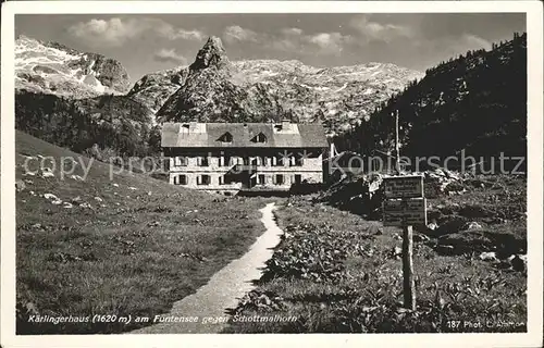 Funtensee Kaerlingeerhaus mit Schottmatthorn Kat. Berchtesgaden