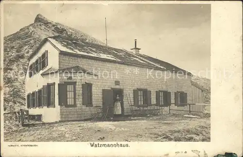 Watzmannhaus mit Watzmann Kat. Berchtesgaden