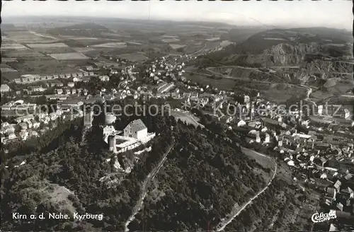 Kirn Nahe Kyrburg Panorama Fliegeraufnahme Kat. Kirn