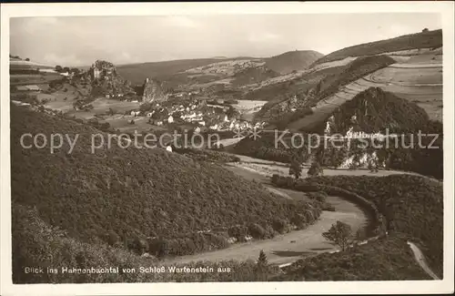 Kirn Nahe Blick vom Schloss Wartenstein ins Hahnenbachtal Kat. Kirn