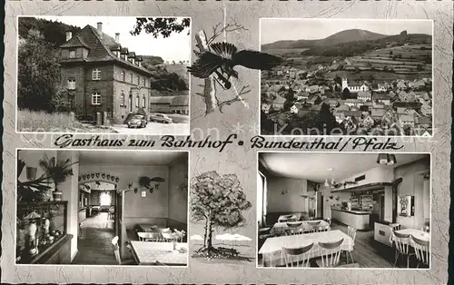 Bundenthal Gasthaus Bahnhof Speisesaal Teilansicht Kat. Bundenthal