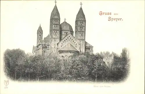 Speyer Rhein Dom Suedansicht Kat. Speyer