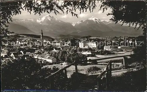 Traunstein Oberbayern Blick Weinleite Kat. Traunstein