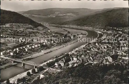 Eberbach Baden mit Neckarbruecke Kat. Eberbach