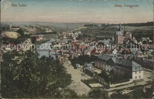 Diez Lahn Totalansicht mit Schloss Kat. Diez