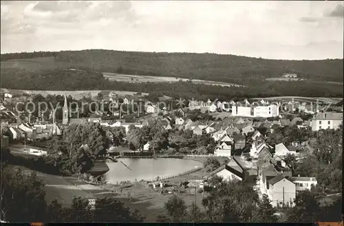 Hochspeyer Ortsansicht mit Badeweiher Kat. Hochspeyer