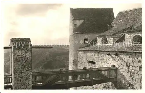 Beuron Donautal Burg Wildenstein Zugbruecke mit Bastion / Beuron /Sigmaringen LKR