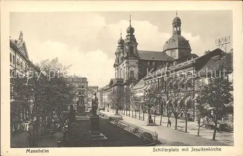 Mannheim Schillerplatz mit Jesuitenkirche Kat. Mannheim