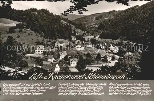 Schoenmuenzach Gaestehaus Sommerberg Gedicht Ortsansicht Kat. Baiersbronn