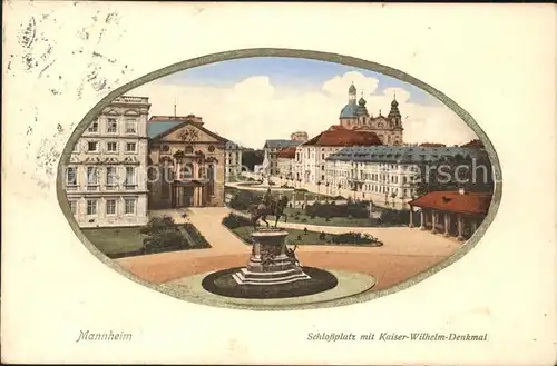 Mannheim Schlossplatz Kaiser Wilhelm Denkmal Kat. Mannheim