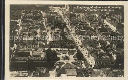 Mannheim Fliegeraufnahme Paradeplatz Rathaus  Kat. Mannheim