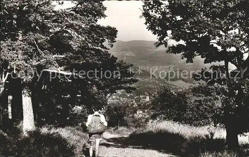 Gernsbach Blick ins Murgtal Wanderer Kat. Gernsbach