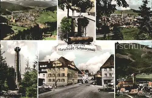 Neustadt Titisee Totalansicht Hirschbrunnen Hochfirst Turm Strassenpartie Kat. Titisee Neustadt