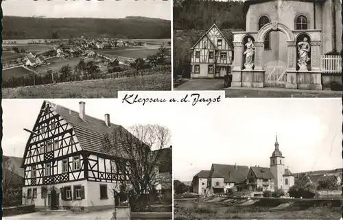 Klepsau Statuen Felder altes Haus Kat. Krautheim