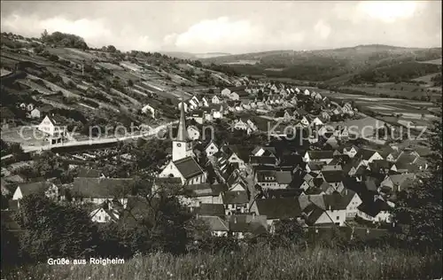 Roigheim Kirchturm Dorf  Kat. Roigheim