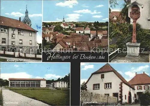 Hettingen Buchen Altes Kunstwerk Kindergarten Sporthalle Jugendheim / Buchen (Odenwald) /Neckar-Odenwald-Kreis LKR